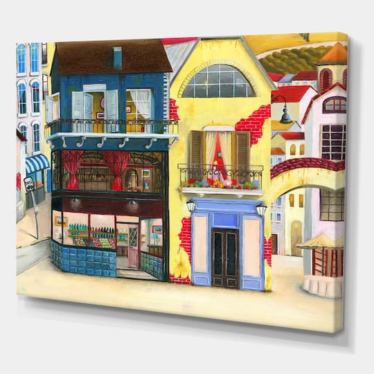 Designart - The Facade of The Buildings In A Cozy Streets